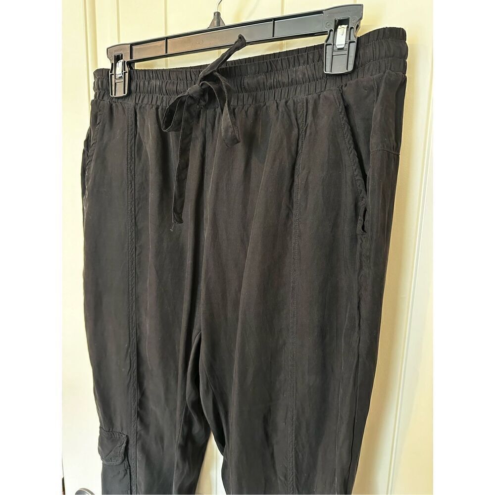 Johnny Was Pete & Greta Black Cargo Drawstring Pocket Joggers Women Sz S PG2221 - Picture 2 of 9